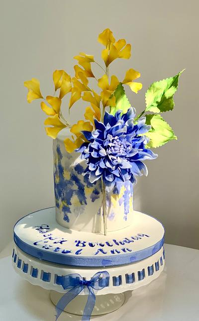 Blue Dahlia - Cake by The Elusive Cake Company