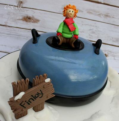snow tubing cake  - Cake by Lynette Brandl