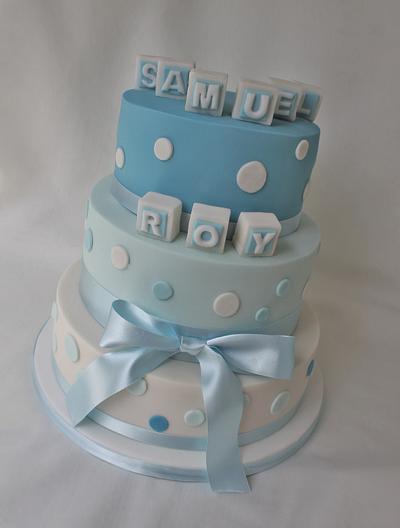 Boy's Christening Cake - Cake by Candy's Cupcakes