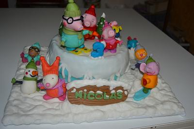 Peppa Pig on the snow - Cake by lupi67