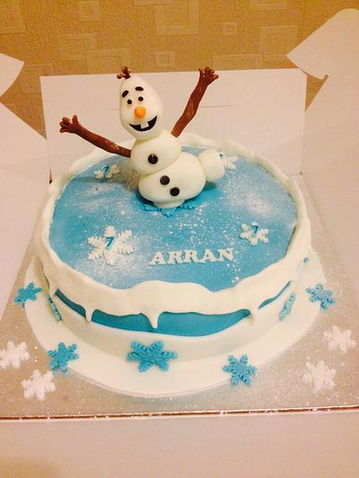 Frozen theme with Olaf - Cake by Julie Anderson