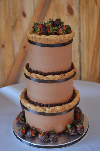Chocolate chip cookie groom's cake  - Cake by Jenniffer White