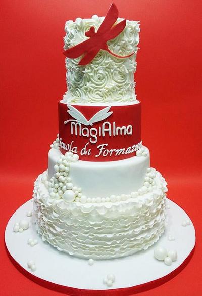 White & Red Cake - Cake by Lucia Busico