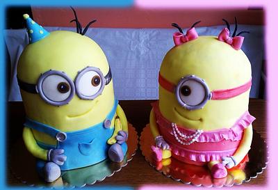 Minions - he and she :-)  - Cake by Dana Gargulakova