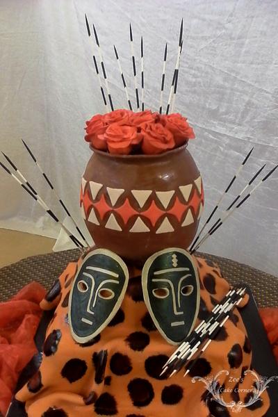 Traditional African Themed Wedding Cake  - Cake by Zaafirah Adams  - Zee's Cake Corner 