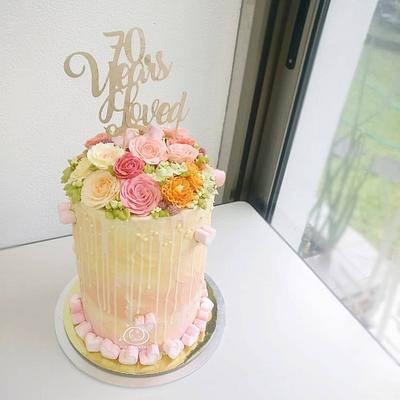 Buttercream Flower Tower - Cake by Sugar Snake Cake