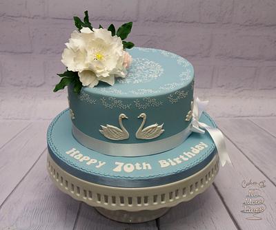 Swan lake, Wedgwood style - Cake by Cakes By No More Tiers (Fiona Brook)