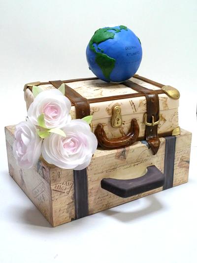 Stamped Vintage Suitcase - Cake by Andrea Costoya