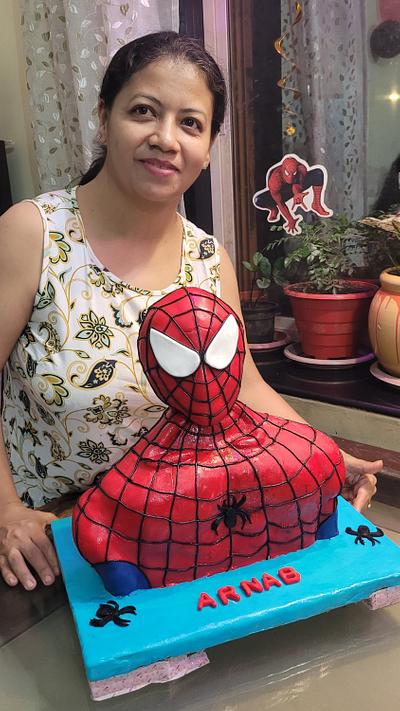 Spider-man Bust Themed Cake  - Cake by FondantnFrostbyparmita