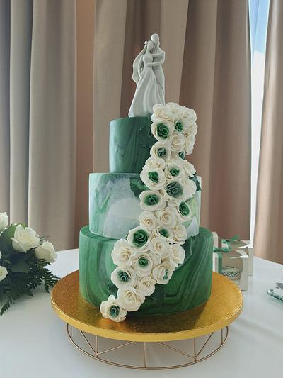 Green Wedding Cake - Cake by ClaudiaSugarSweet