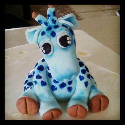 Gum Paste Baby Giraffe - Cake by Kim Jury