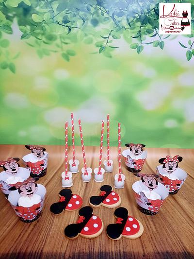 Minnie Mouse candy bar theme  - Cake by Noha Sami