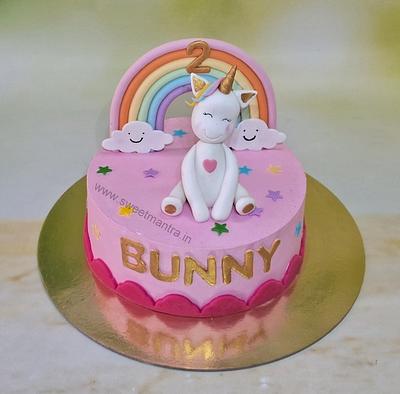 Unicorn cake with rainbow theme - Cake by Sweet Mantra Homemade Customized Cakes Pune
