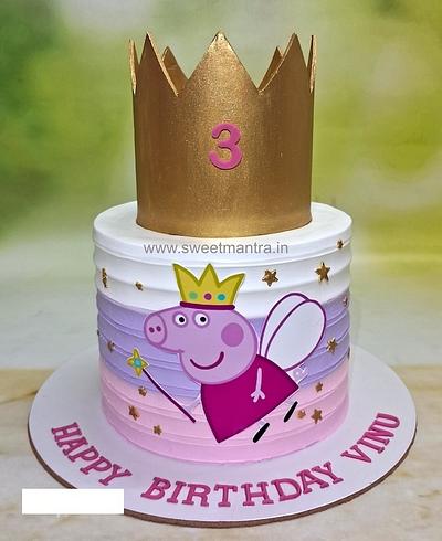Peppa Pig crown cake - Cake by Sweet Mantra Homemade Customized Cakes Pune