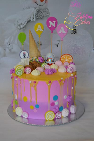 Pink Drip Cake - Cake by Zaklina