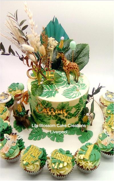 Safari Wild One 1st Birthday Cake - Cake by Lily Blossom Cake Creations