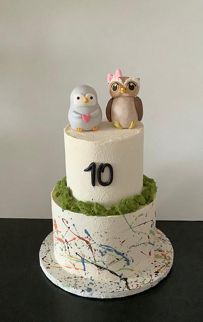 Owl and penguin - Cake by Anka