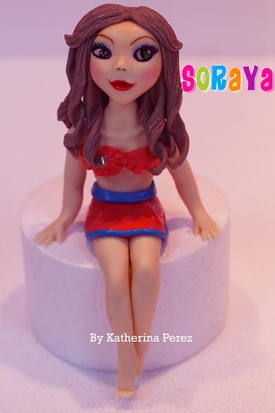 GIRL CAKE TOPPER - SORAYA - Cake by Super Fun Cakes & More (Katherina Perez)
