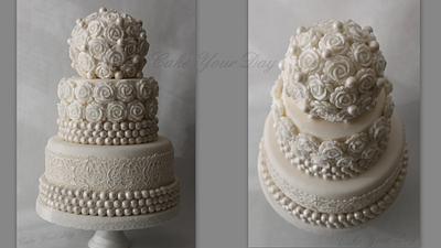 Wedding Cake White roses - Cake by Cake Your Day (Susana van Welbergen)