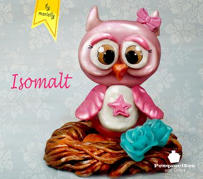 Isomalt pink owl - Cake by Marielly Parra