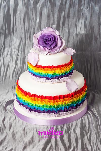 rainbow birtday cake  - Cake by Michela Mikiko 