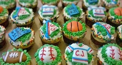 sports themed cupcakes!! - Cake by  Pink Ann's Cakes
