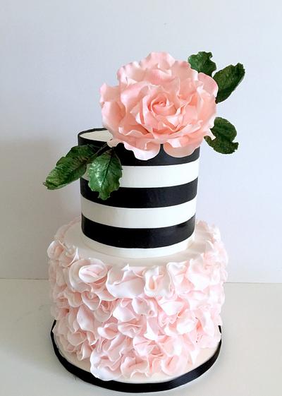Blush and Black - Cake by Maria @ RooneyGirl BakeShop
