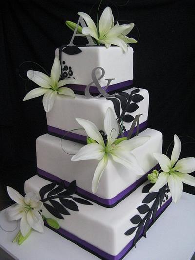 square wedding cake - Cake by cindy