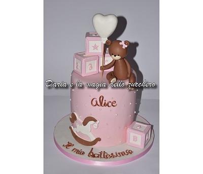 teddy bear baptism cake - Cake by Daria Albanese