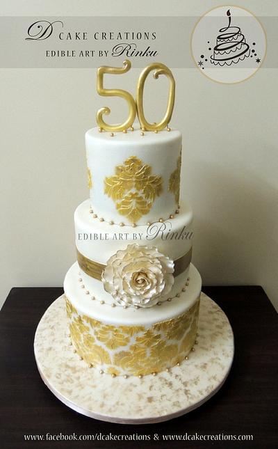 50th Wedding Anniversary Cake  - Cake by D Cake Creations®