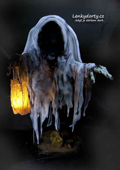 Halloween ghost antigravity cake - Cake by Lenkydorty