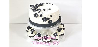 Black and White 60th Birthday Cake - Cake by Donna Tokazowski- Cake Hatteras, Martinsburg WV