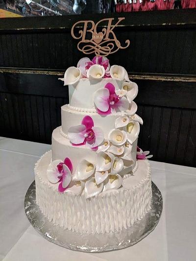 Orchids & Calla Lilies - Cake by PeggyT