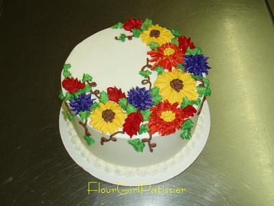 Fall Flowers  - Cake by Sarah DeNamur