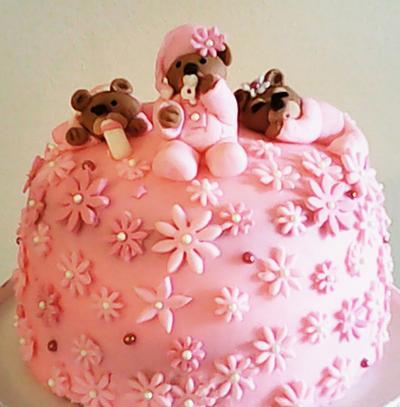 Sleepy Bears Cake/Cupcake Tower - Cake by Ms. Shawn