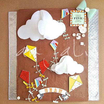 wafer paper clouds - Cake by anjali