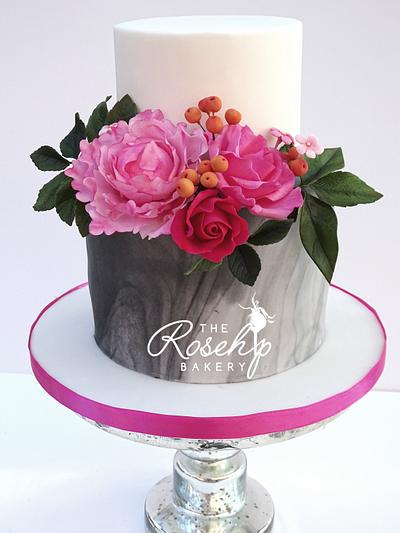 Peony and Roses - Cake by The Rosehip Bakery