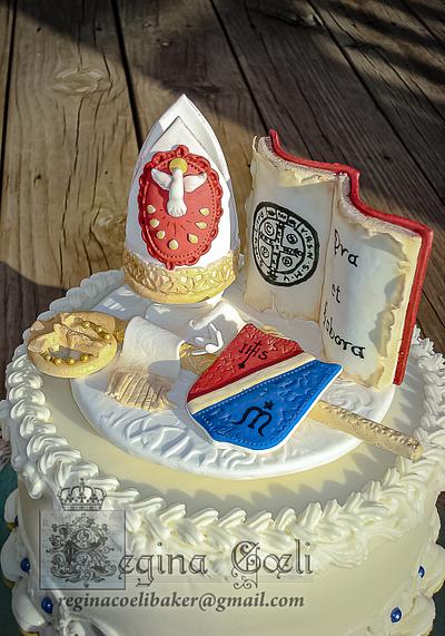 Confirmation Cake - Saint Benedict - Cake by Regina Coeli Baker