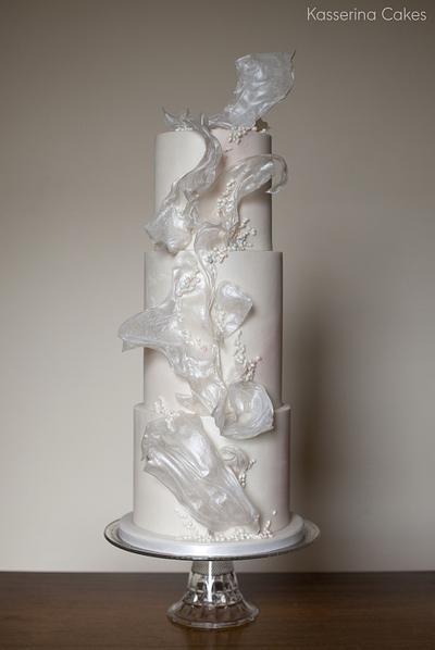 Subtly textured white sail cake - Cake by Kasserina Cakes