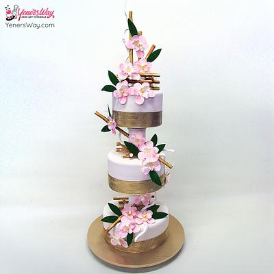Bamboo & Orchids Wedding Cake - Cake by Serdar Yener | Yeners Way - Cake Art Tutorials