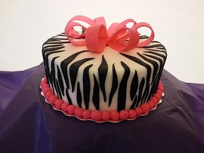 Hot pink and stripes - Cake by Candace Linen