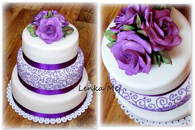 Wedding cake purple - Cake by Lenka