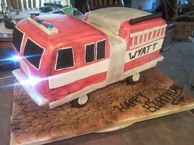 Fire Truck - Cake by lizscakes