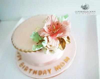 Pastel cake with sugar flowers - Cake by Sara & Soha Cakes - i.e. Gourmelicious 