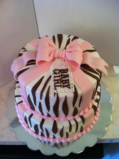 brown/pink baby shower girl - Cake by Christie's Custom Creations(CCC)