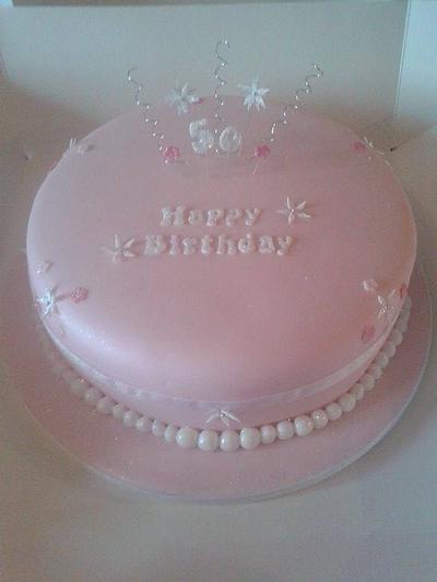 Pink 50th birthday cake - Cake by hellosugar