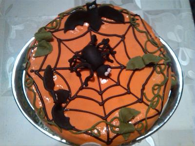 Tarta terrorifica de arañas de Halloween, Terrifying Halloween spider cake  - Cake by Machus sweetmeats
