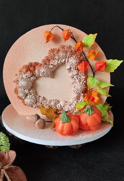 Autumn heart - Cake by Kaliss