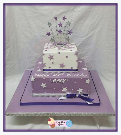 Purple 21st - Cake by Nomnomcakesbyamanda