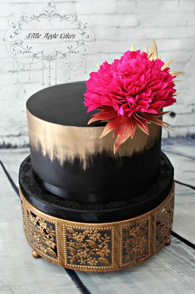 Dramatic Peony - Cake by Little Apple Cakes